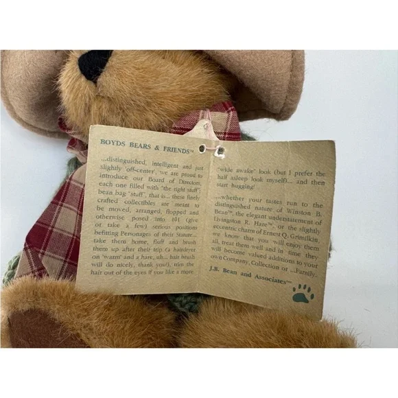 Mrs. Trumbull Boyd’s Bear Jointed Plush JB Bean RETIRED Collectible Teddy Bear - Picture 4 of 10